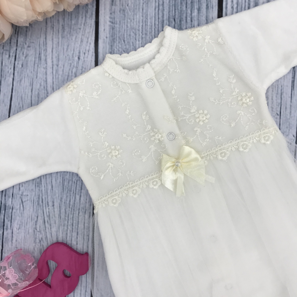 259-М. Комбинезон с шапкой, хлопок 80% велюр 20% ПЭ молочный