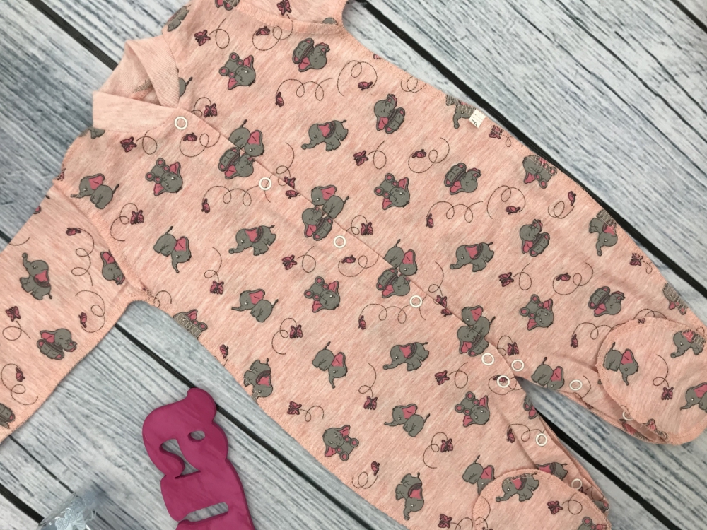 271-Р. Комбинезон, хлопок 100 % кулирка 56,62,68,74,80, розовый