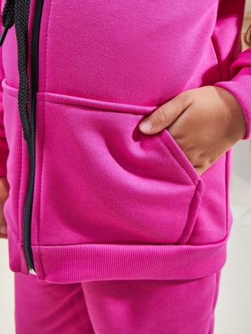 328-Ф. Костюм детский  на молнии, фуксия, хлопок 65%, 35% ПЭ, 3-х нитка без начеса 80,86,92