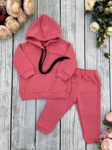 Купить оптом 311-М. Свитшот с капюшоном + Штаны, хлопок 65%, 35% ПЭ, 3-х нитка ( без начеса) малина 98,104,110,116 в Выборге