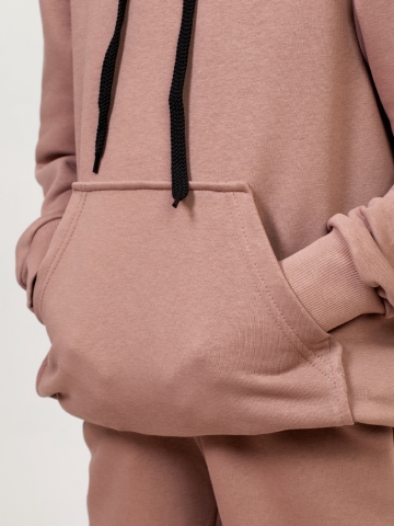 311-Ш. Свитшот с капюшоном + Штаны, хлопок 65%, 35% ПЭ, 3-х нитка ( без начеса) шоколад 122, 128, 134, 140